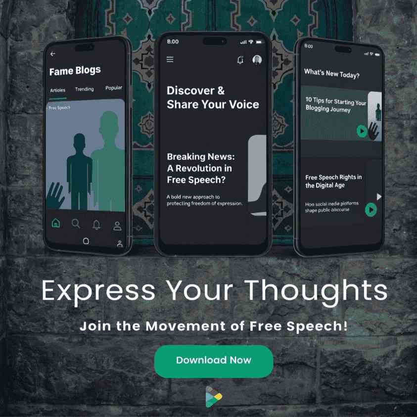 Fame Blogs App Mockup